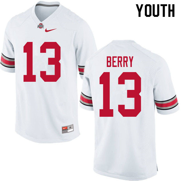 Ohio State Buckeyes Rashod Berry Youth #13 White Authentic Stitched College Football Jersey